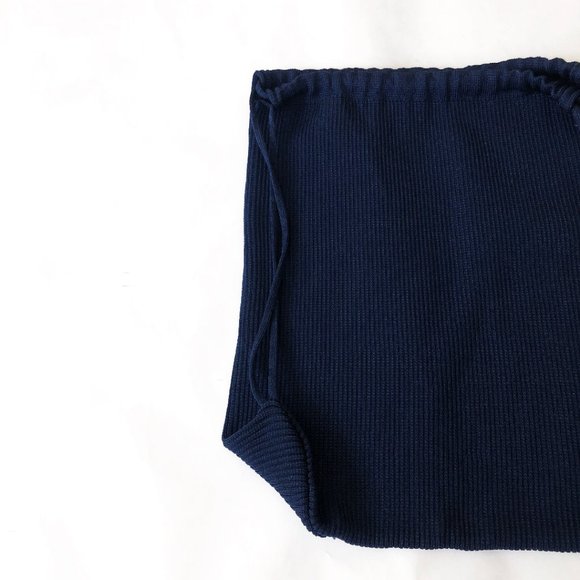 Balenciaga navy blue knit drawstring bag purse backpack - Picture 7 of 10